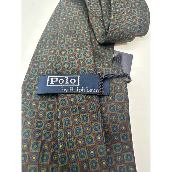 NEW Polo Ralph Lauren Men's Navy Geometric One Size Hand Made USA Silk $49.50 - Picture 5 of 6